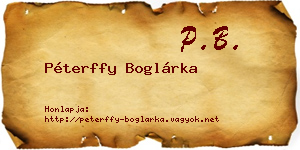 Péterffy Boglárka névjegykártya