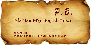 Péterffy Boglárka névjegykártya
